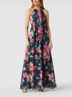 LACE & BEADS Shop 42 Jake*s Cocktail Abendkleid In Maxilänge Mit Floralem Allover-Muster - Marineblau Meliert