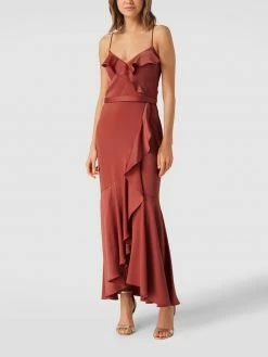 LACE & BEADS Shop 14 V.M. Abendkleid Mit Volants - Terrakotta